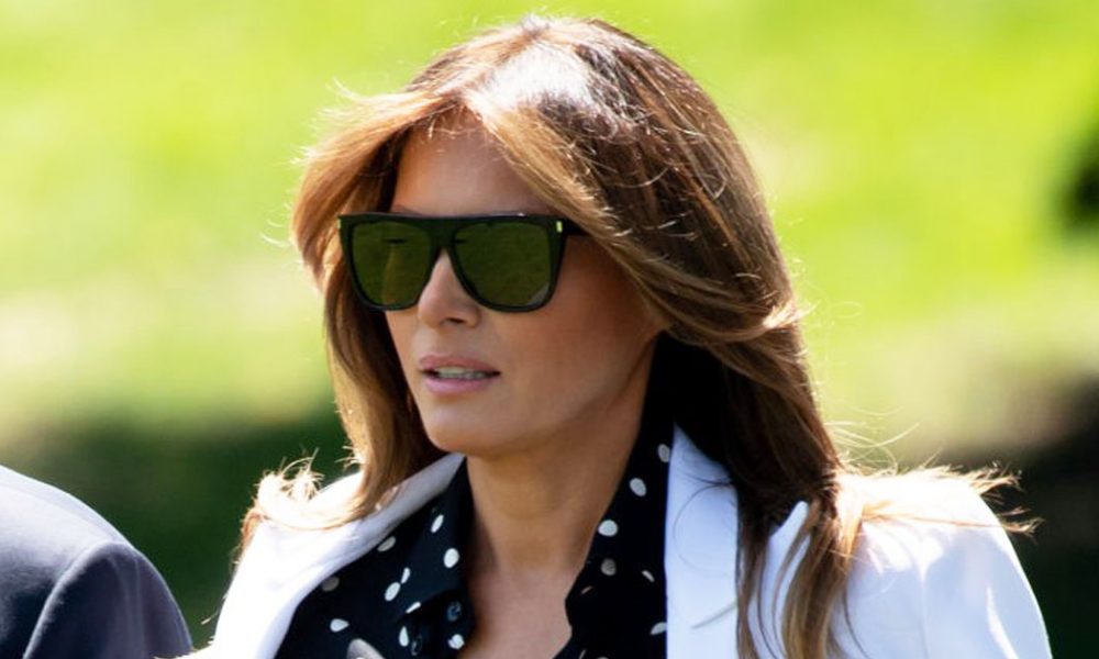 PHOTOS: Melania Trump Turns Heads In White Skirt Suit And Black Top ...