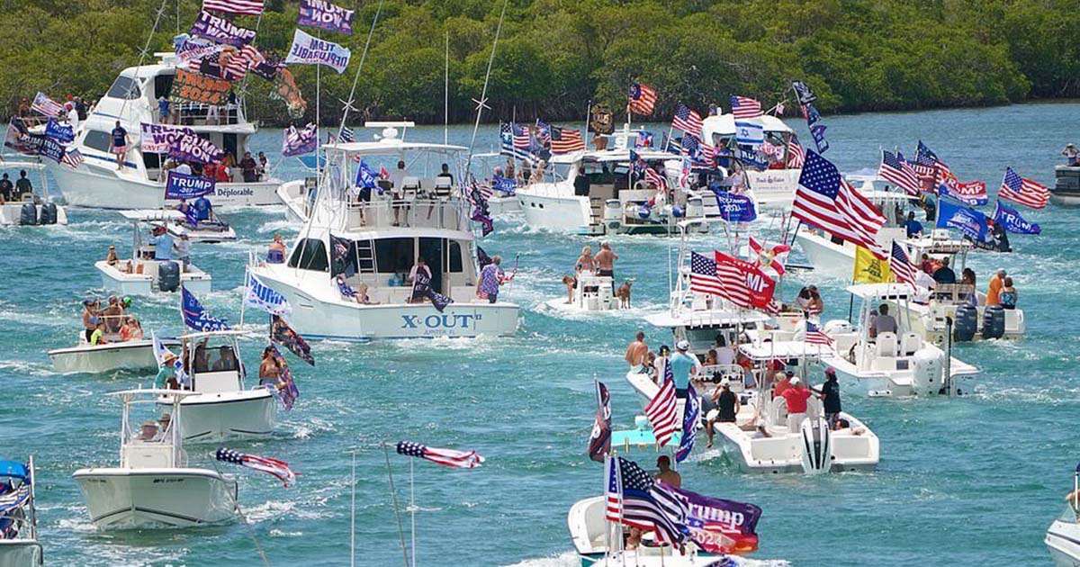 Massive MAGA Memorial Day Boat Parade Underway in Jupiter, Florida